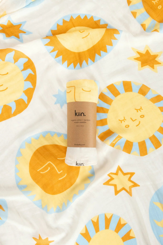 KiiN - Organic Muslin Swaddle - Sunny Day (Limited Edition)
