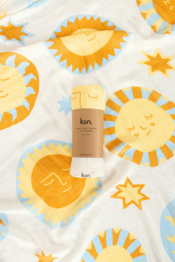 KiiN - Organic Muslin Swaddle - Sunny Day (Limited Edition)
