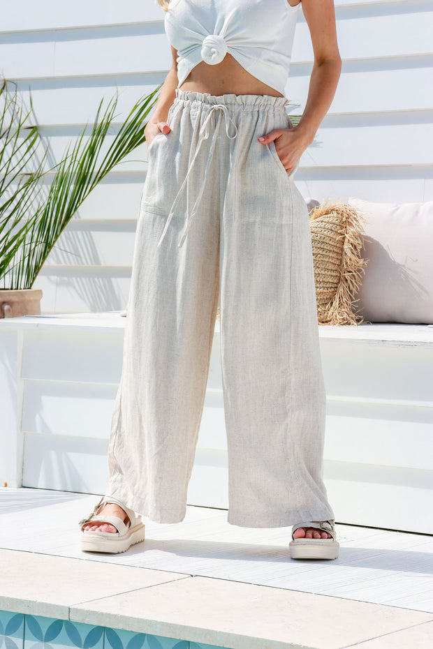 Nala Linen Pants - Natural