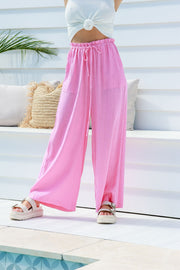 Nala Linen Pants - Pink