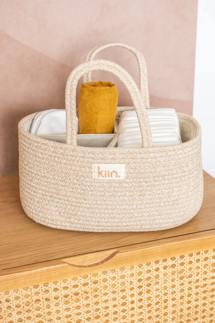 KiiN - Cotton Rope Nappy Caddy Organiser