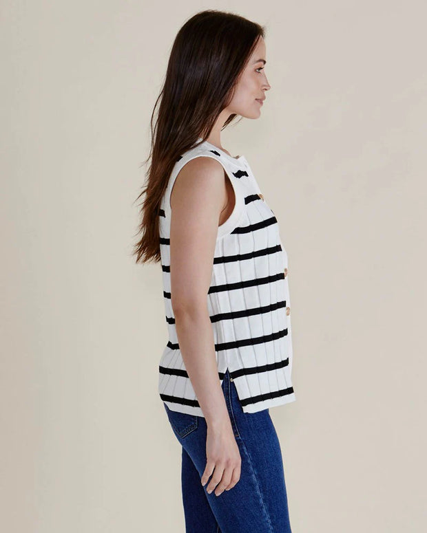 Nicollete Knit Vest - Black Stripe