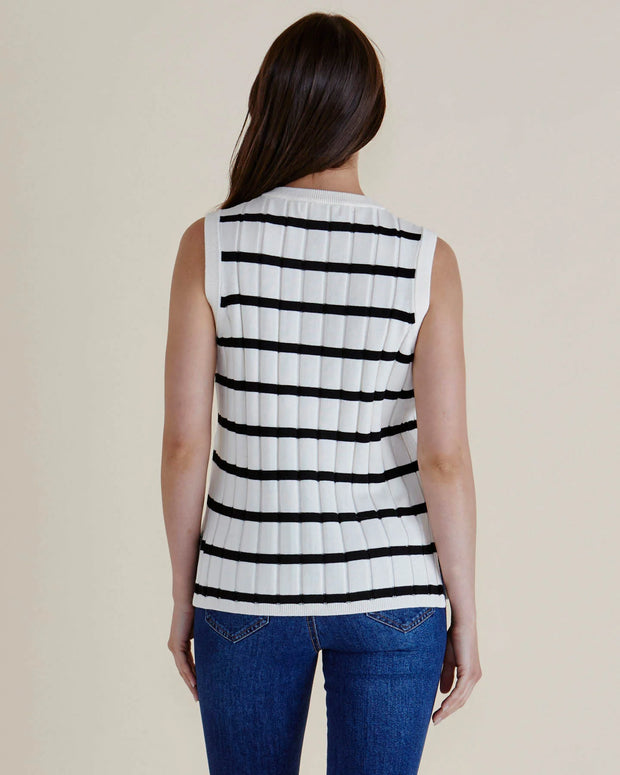 Nicollete Knit Vest - Black Stripe
