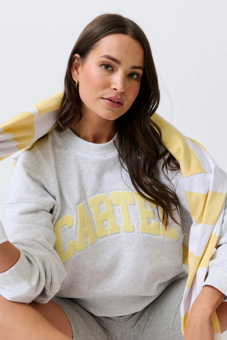 (PRE-ORDER) Nina Sweater - Grey Marle Varsity