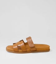 NODETTE Leather Slides - Tan