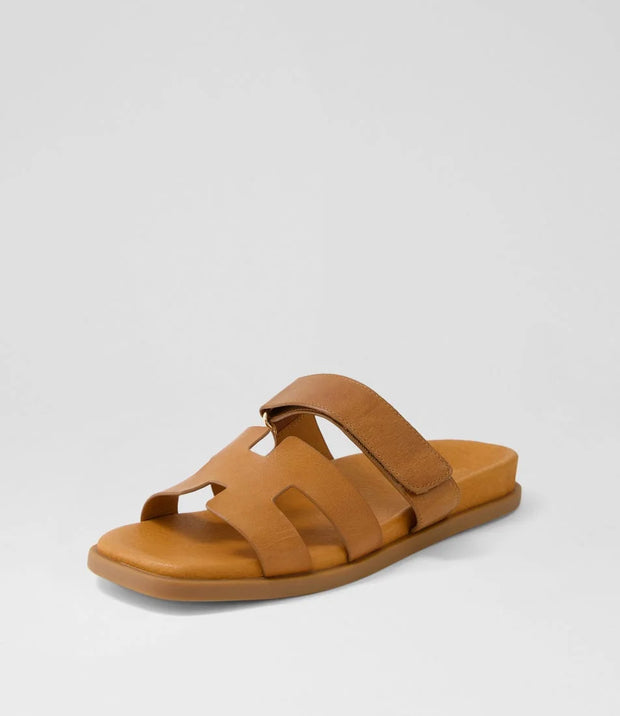 NODETTE Leather Slides - Tan
