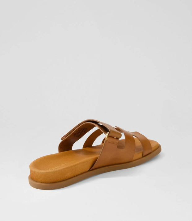 NODETTE Leather Slides - Tan