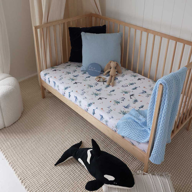Fitted Cot Sheet - Ocean