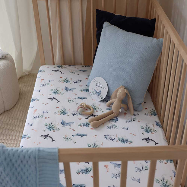 Fitted Cot Sheet - Ocean