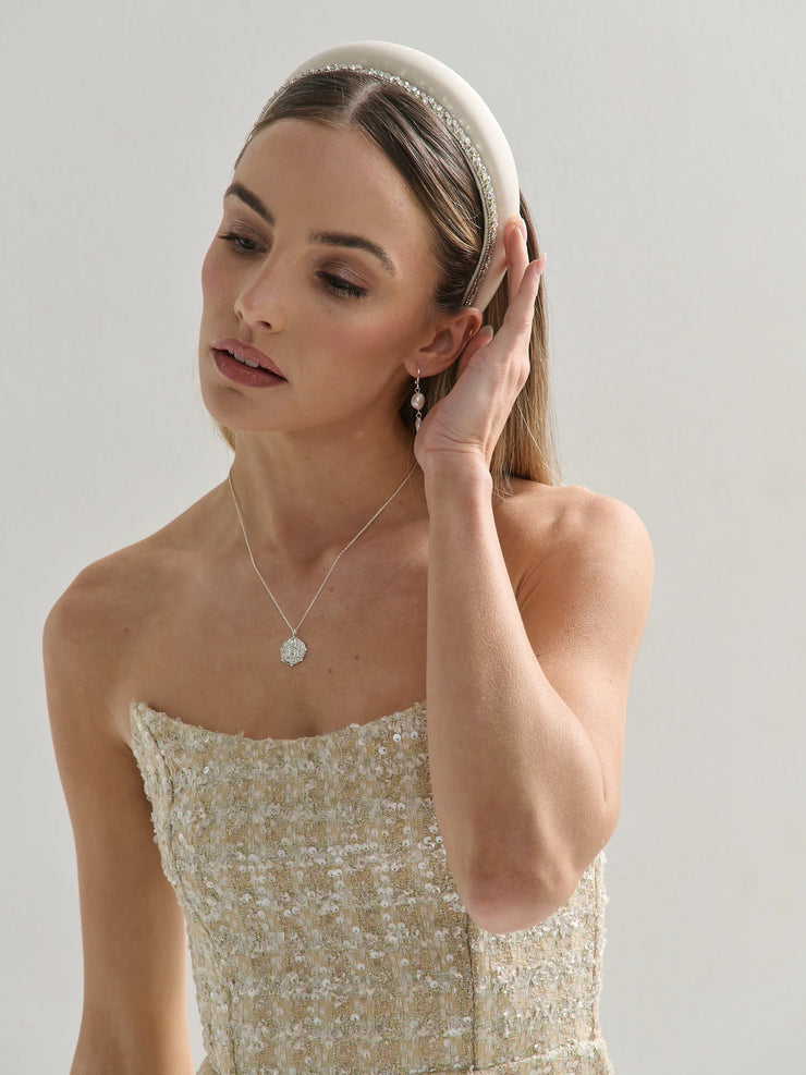 Olivia Silver Crystal Statement Headband