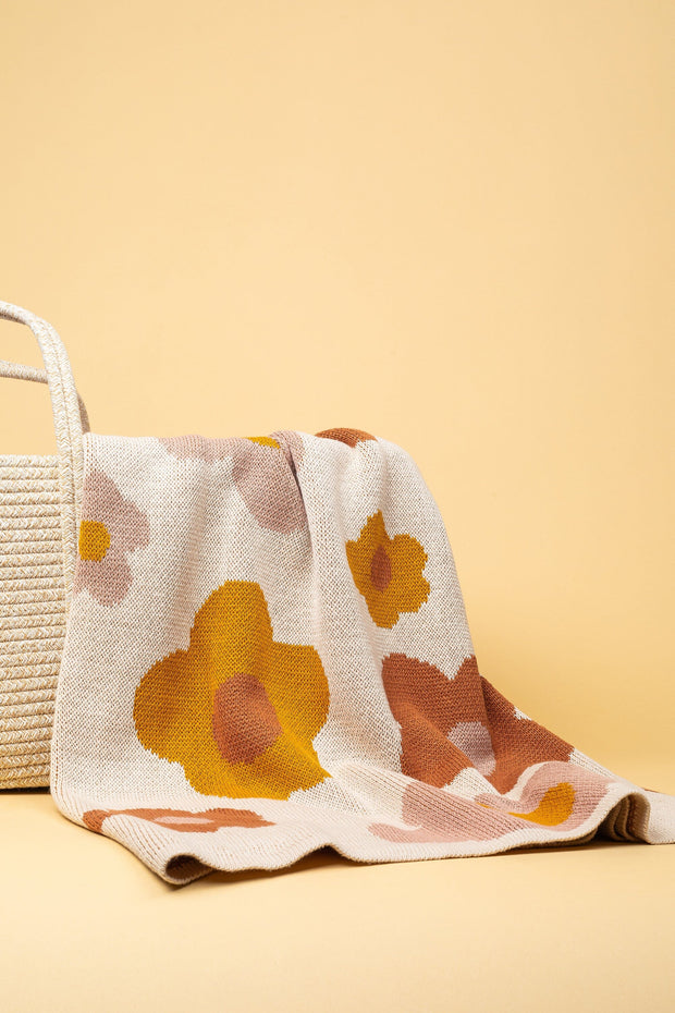 KiiN - Organic Cotton Knitted Blanket - Bloom