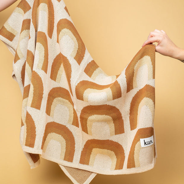 KiiN - Organic Cotton Knitted Blanket - Rainbow