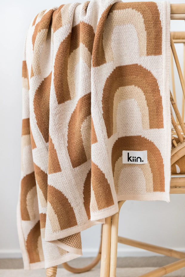 KiiN - Organic Cotton Knitted Blanket - Rainbow