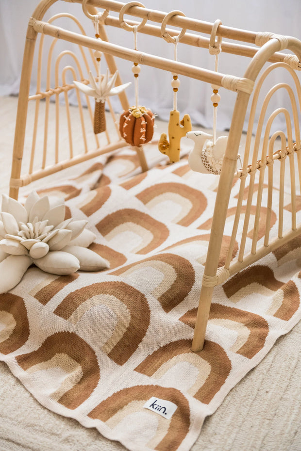 KiiN - Organic Cotton Knitted Blanket - Rainbow