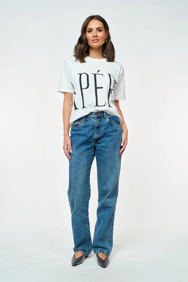 Apéro Original Grande Printed Logo Tee - White/Black (NON BFF)