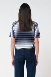 Apéro Original Stripe Embroidered Logo Tee - Navy/White (NON BFF)