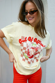 Out Of Office Tee - Vintage Wash Lemon