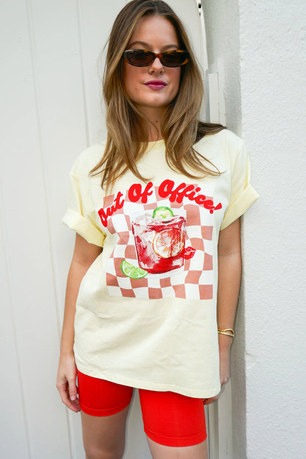 Out Of Office Tee - Vintage Wash Lemon