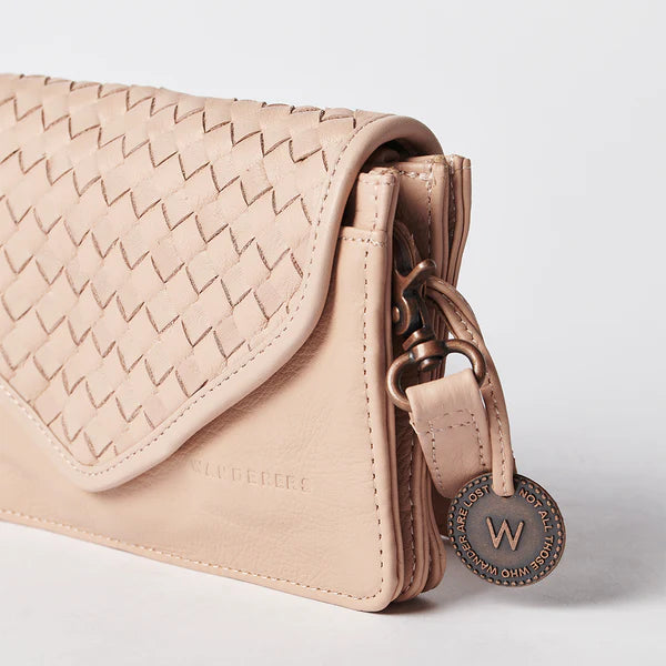 The Petite Marseille Woven Crossbody Wallet - Blush