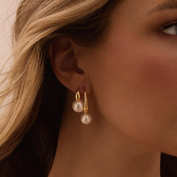 PICCOLA Pearl Earrings - 14KT Gold Plated