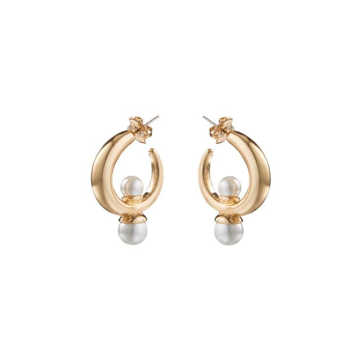 PORTHOS Earrings - Gold-Pearl