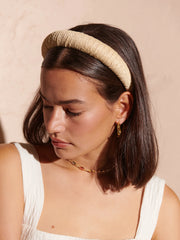 Paper Straw Summer Headband - Beige