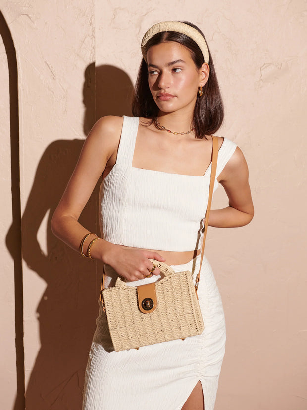 Paper Straw Summer Headband - Beige