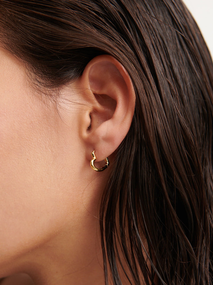 Piccolo Small Heart Earrings - 18K Gold Plated