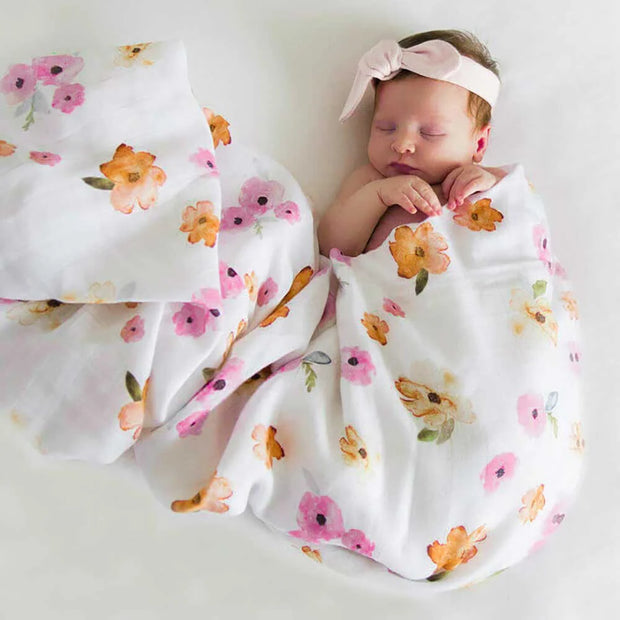 Organic Muslin Wrap - Poppy