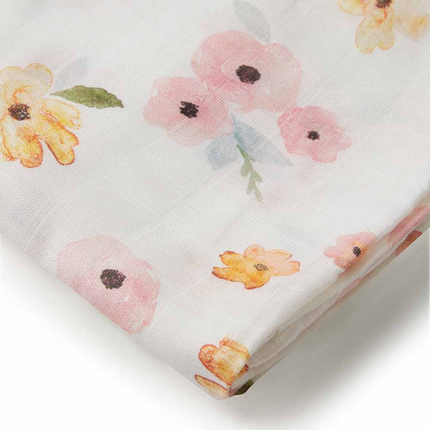 Organic Muslin Wrap - Poppy