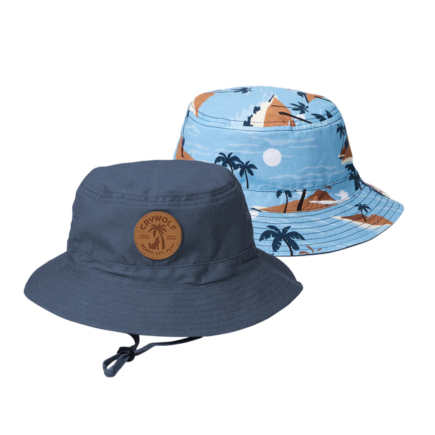 CRYWOLF Reversible Bucket Hat - Blue Lost Island