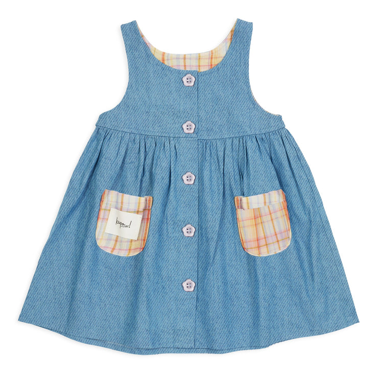 KAPOW - Rainbow Plaid Sleeveless Dress