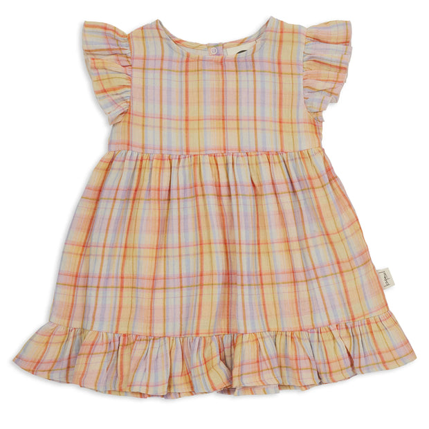 KAPOW - Rainbow Plaid Trapeze Dress