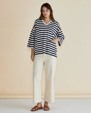 Raven Top - Navy/Cream Stripe