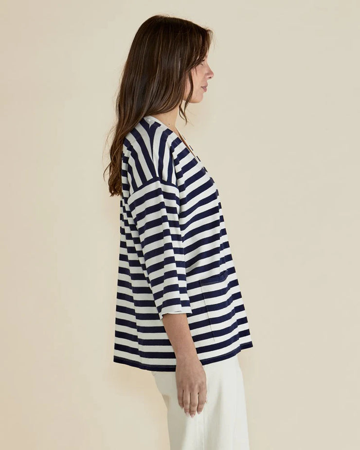 Raven Top - Navy/Cream Stripe