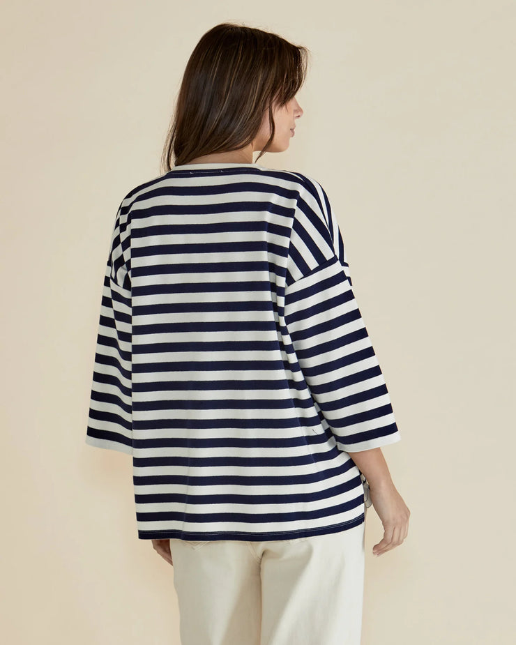 Raven Top - Navy/Cream Stripe