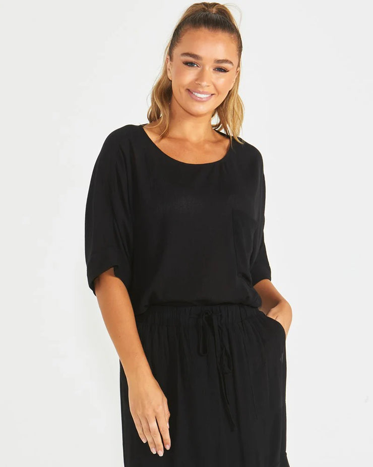 Raya Oversized Top - Black