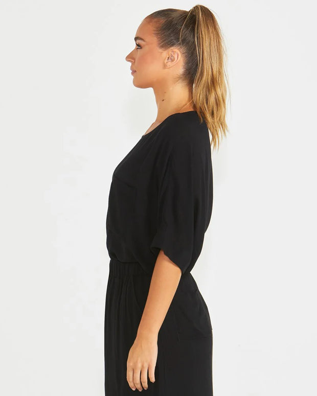 Raya Oversized Top - Black