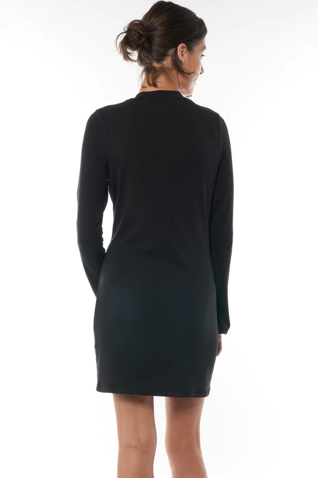 Reach Out Split Sleeve Dress - Black