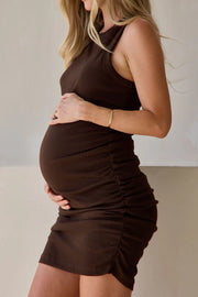Real Love Rouched Dress - Chocolate