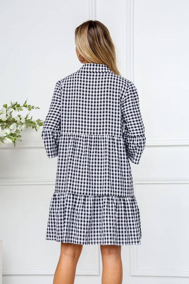 Reese Gingham Dress - Black/White