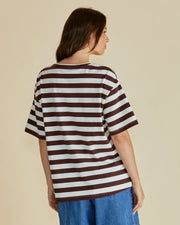 Relax Boxy Tee - Brown Stripe