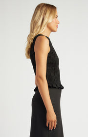 Revie Shirred Top - Black