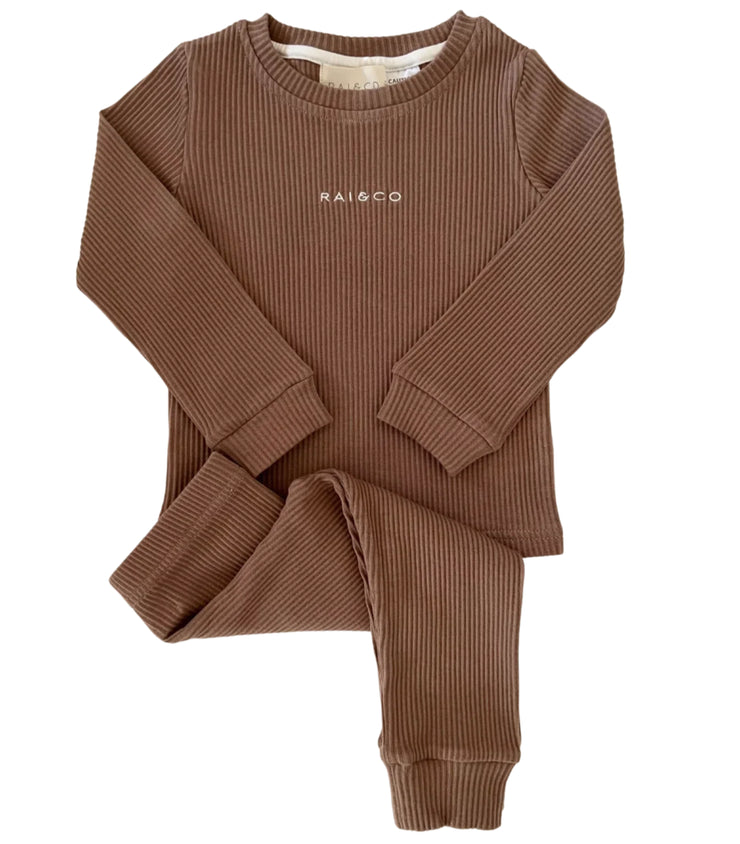RAI & Co - Ribbed Two Piece Set - Caramel