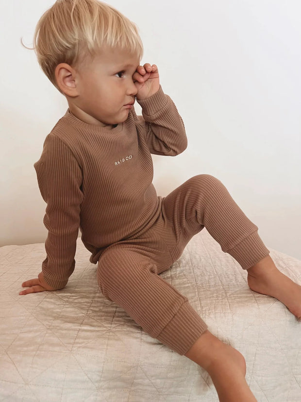 RAI & Co - Ribbed Two Piece Set - Caramel