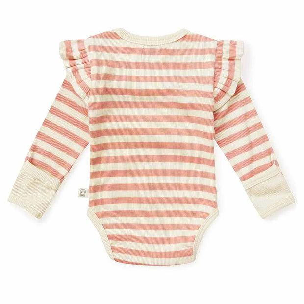 Long Sleeve Bodysuit - Rose Stripe