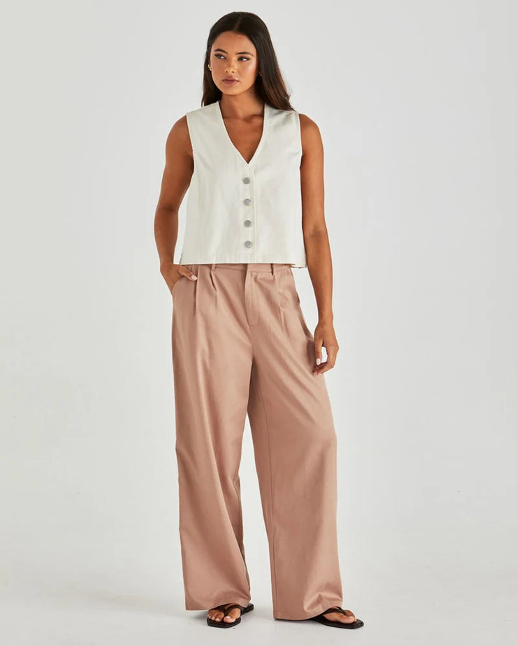 Sabine Denim Vest - Parchment Wash