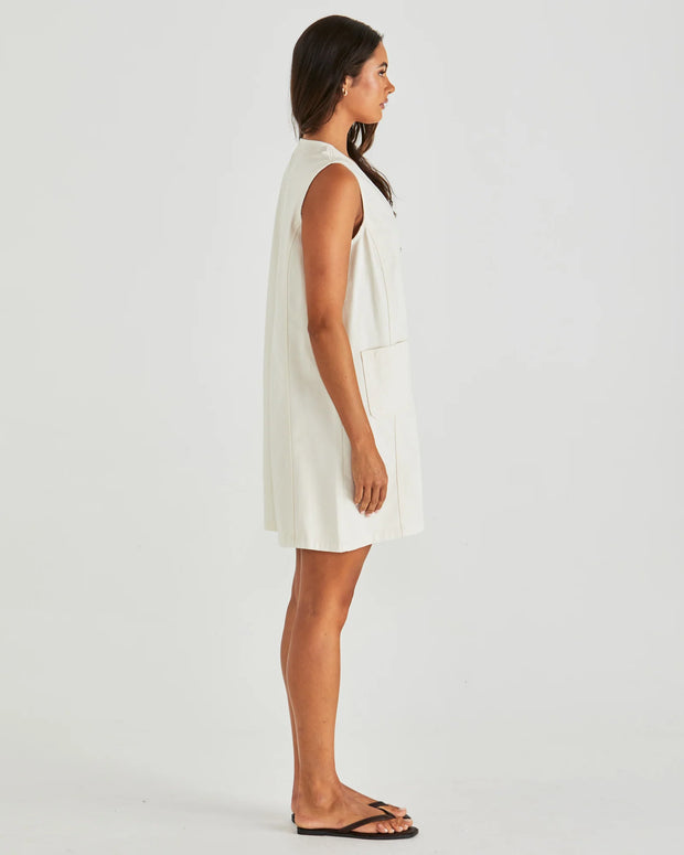 Sabine Denim Vest Dress - Parchment Wash