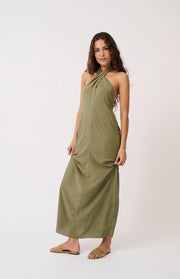 Sabrina Halter Dress - Palm