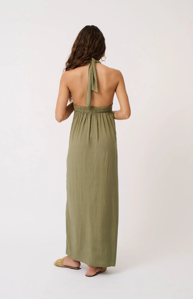 Sabrina Halter Dress - Palm